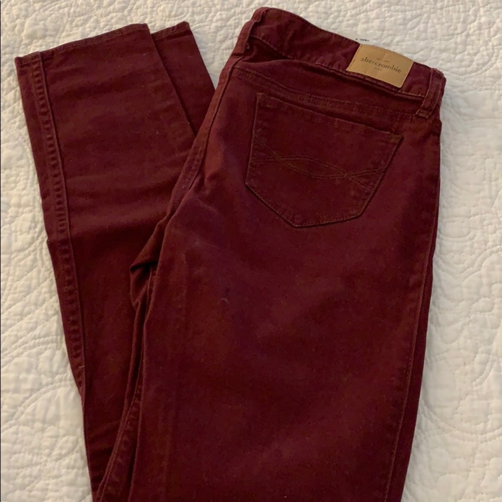 Burgundy jeans